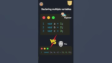 Beginner vs Pro JavaScript: Multiple Variable Declaration  #shorts #javascript