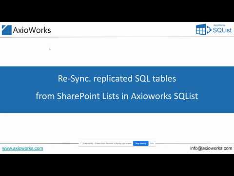Resynchronise SQL tables from SharePoint Lists
