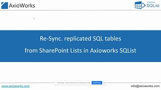Resynchronise SQL tables from SharePoint Lists