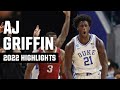 AJ Griffin 2022 NCAA tournament highlights