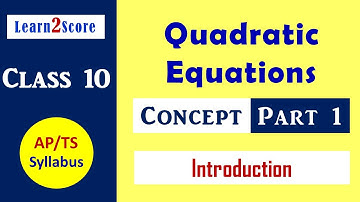 Quadratic Equations Class 10 Concept AP TS