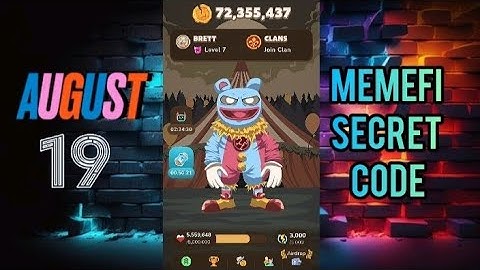 19 August। MemeFi Secret Tap Code ✅💥। Get 500,000 Prize Reward💲🔥।