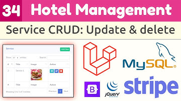 Laravel Full Course - Hotel Management System | Services CRUD: Update, Show & Delete data #34