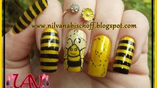 passo a passo abelha e listras unhas artsticas nill