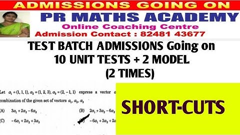 TNPSC ASI/TRB POLYTECHNIC/PGTRB/SCERT/UGTRBMATHS/Combined Statistics/Short-Cut/Tricks/Linear Algebra