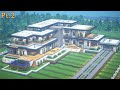 Minecraft: Modern Mansion Tutorial Part 2 | Architecture Build #13