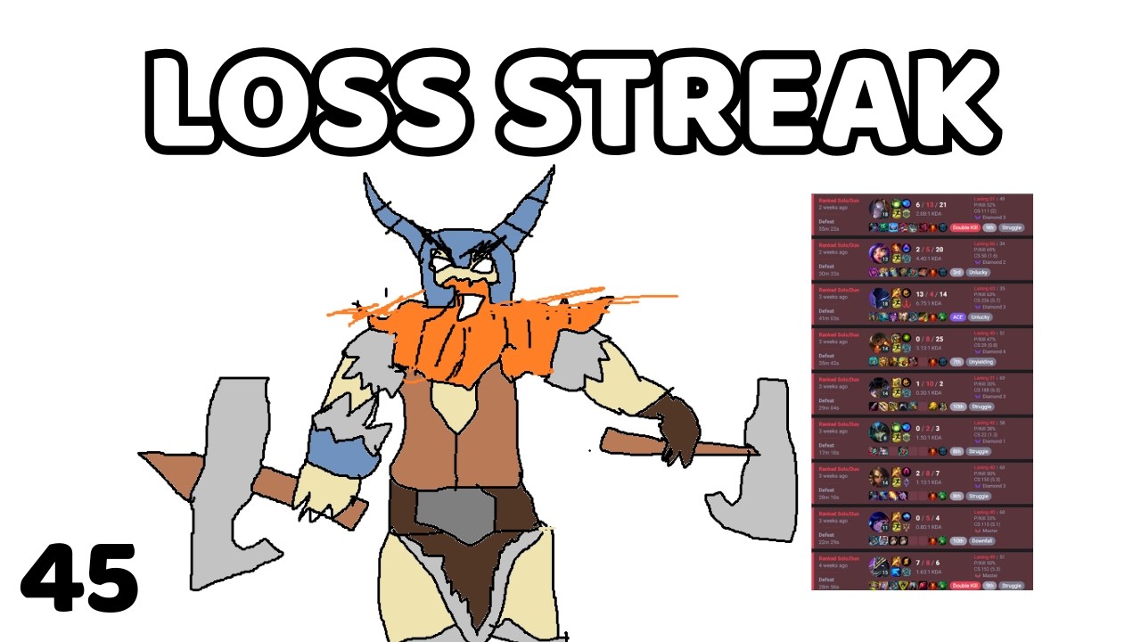 i might be on a LITTLE loss streak...