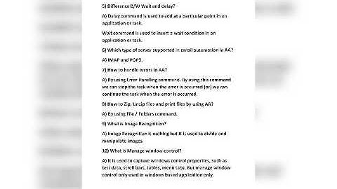 Automation anywhere interview questions