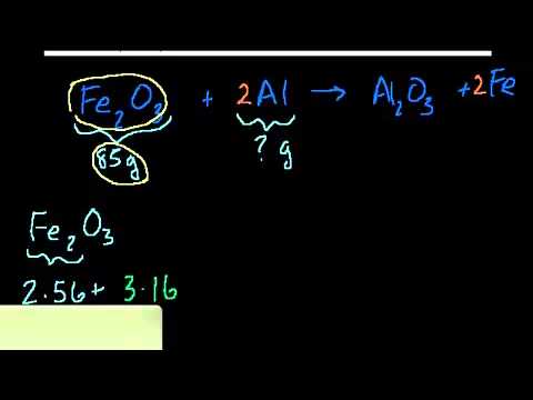 حساب العناصر المتفاعلة