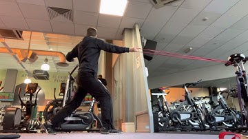 Split Squat with Rotating Banded Row