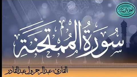 سورة الممتحنة للقارئ الموريتاني عبد الرحمن ول عبد القادر