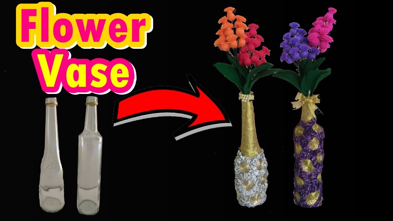 Membuat Vas  Bunga  dari  Botol kaca Bekas Flower Vase 