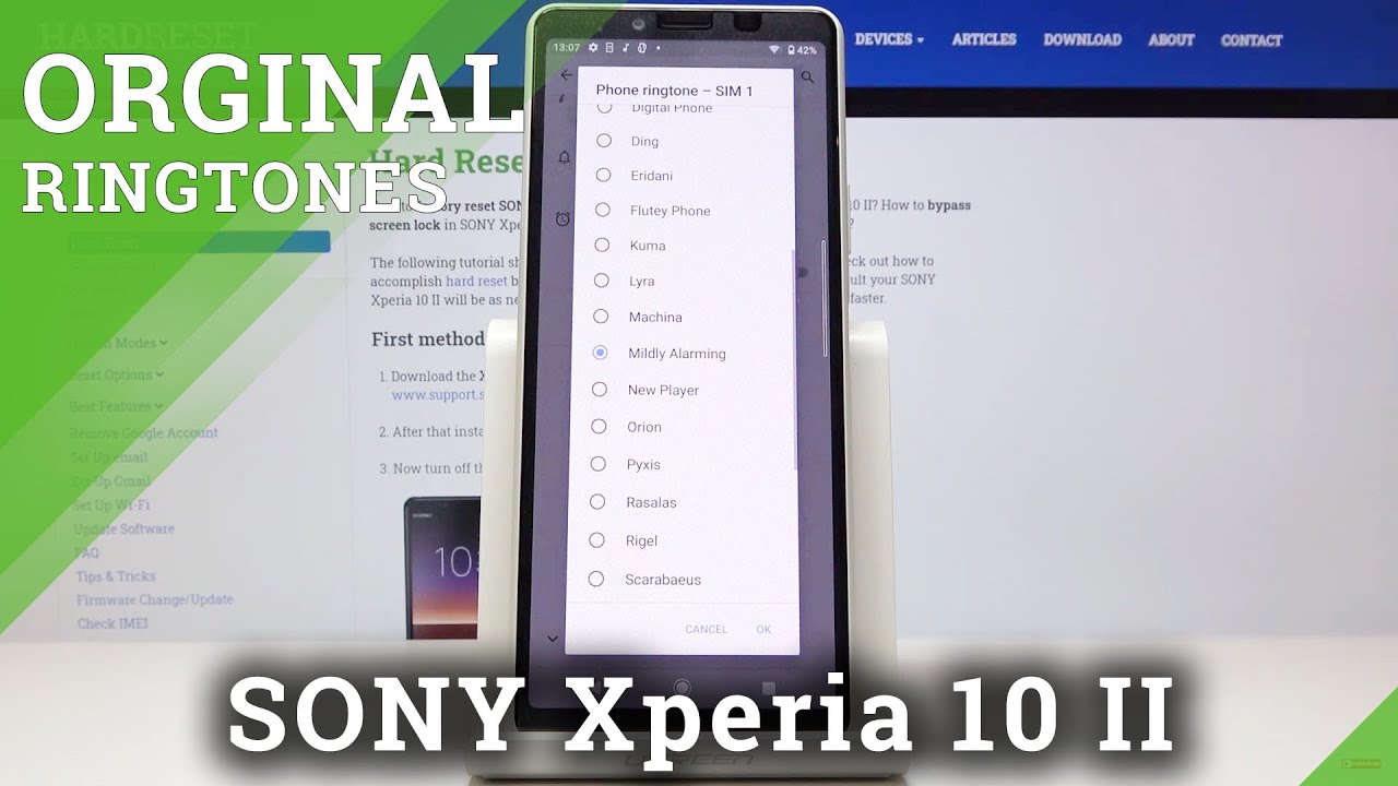 How to Change Ringtone on Sony Xperia 10 II Go Ringtone List YouTube