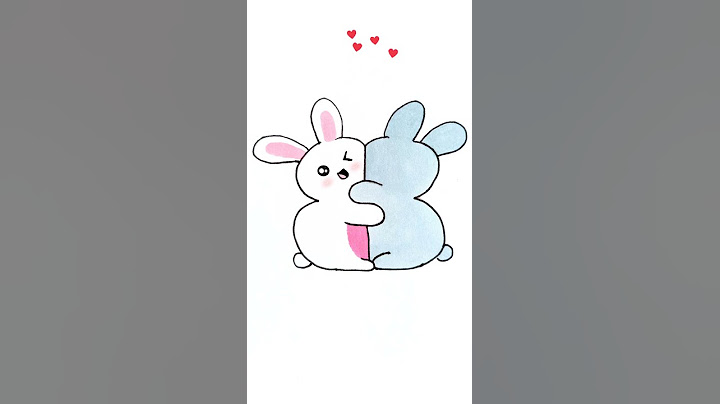 Como dibujar conejitos enamorados fácil #shorts #drawing #art #tutorial #aprende