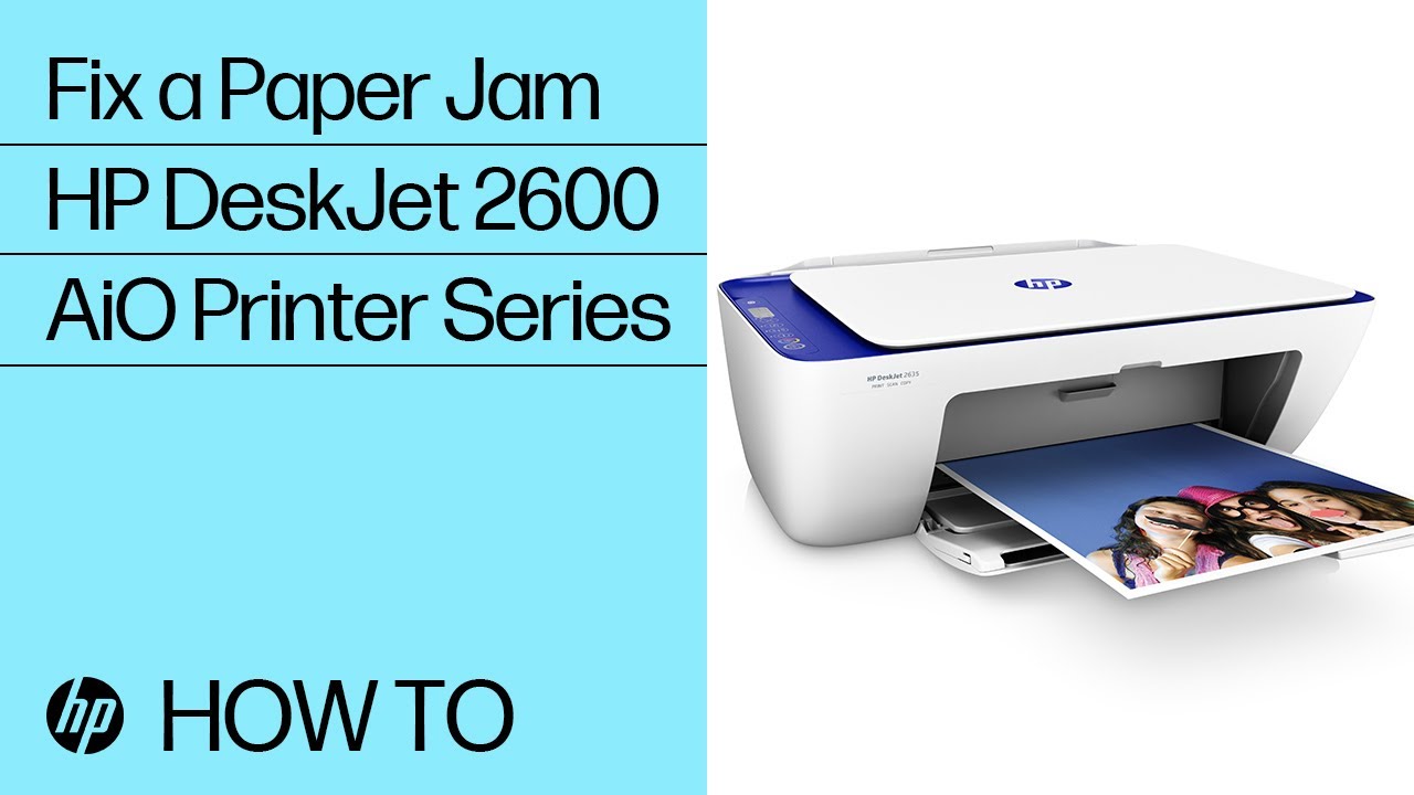 Fix a Paper Jam | HP DeskJet 2600 Printer Series | HP - YouTube