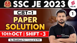 SSC JE Paper Solution 2023 | 10 Oct, Shift-3 | SSC JE Civil Paper Solution by Shubham Sir