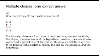 Quiz on conic sections (I) | Circle, ellipse, parabola, hyperbola | Double cone | Python Turtle