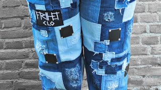 Making a XXXL FRIHET distressed patchwork pants for a customer from scratch.