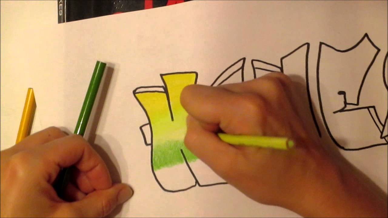 Color pencil blending Graffiti Name YouTube