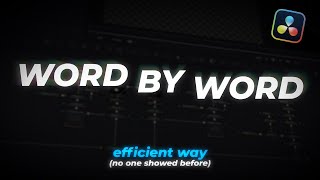 Word By Word Text Effect in Davinci Resolve 19