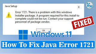 ✅ How to Fix Java Error 1721 on Windows 11