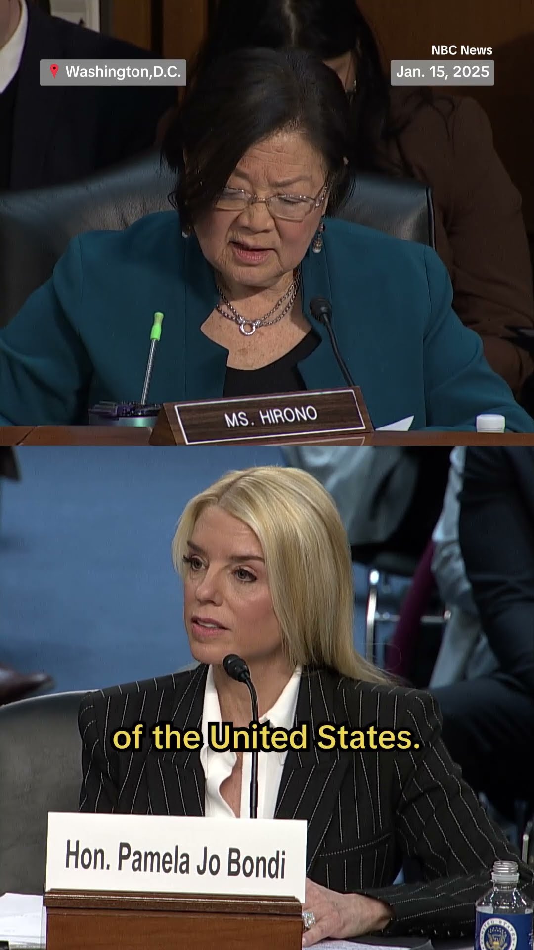 Sen. Hirono asks Pam Bondi if she thinks Biden won the 2020 election