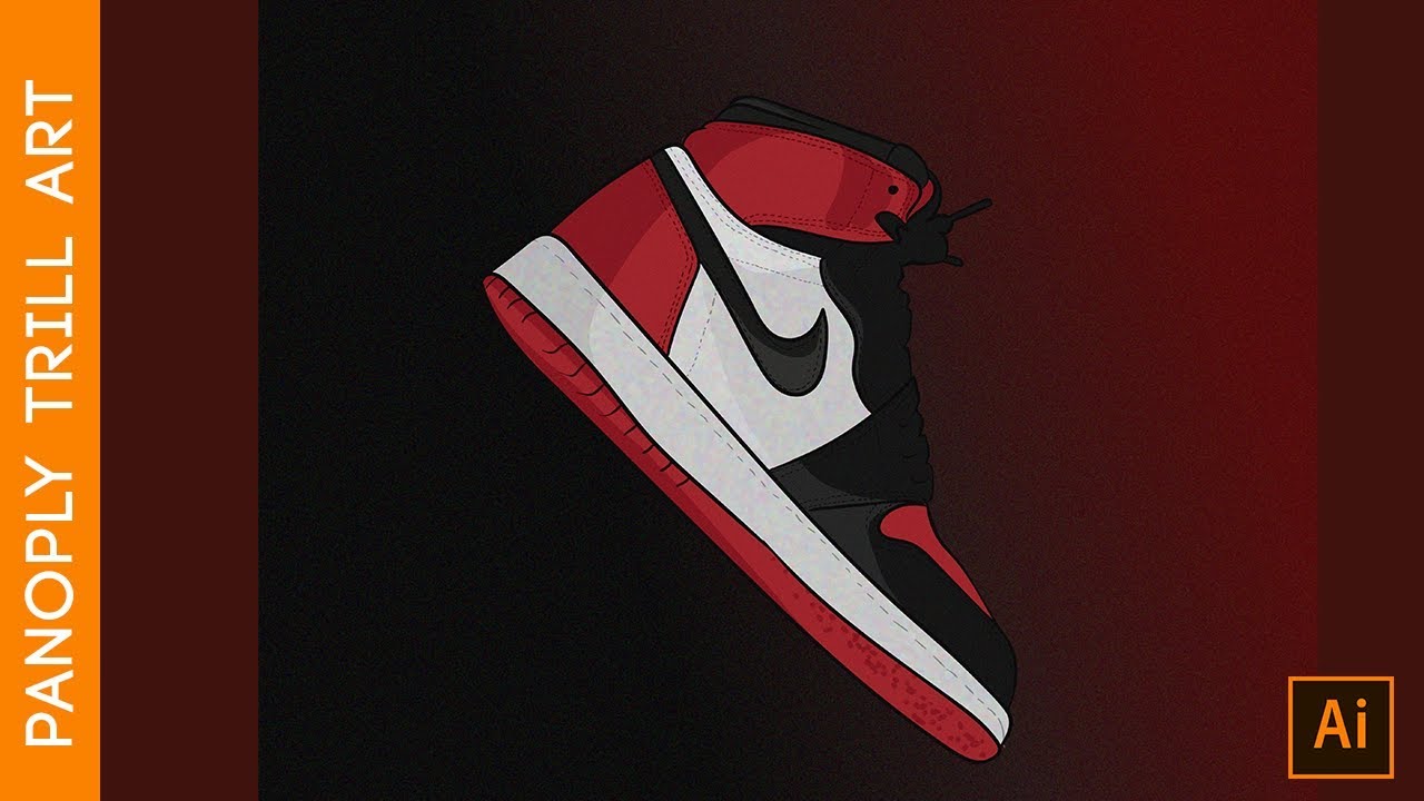 cartoon nike shoes drawing