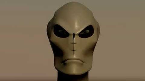 3d animation of alien head in 3ds max.