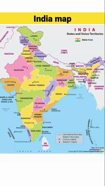 India political map #india #map #shorts