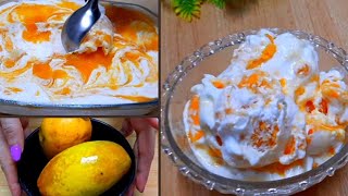 Mango Ice Cream Recipe in 5 Minutes l Easy Mango Marble Ice Cream l Homemade Tasty Mango Ice Cream