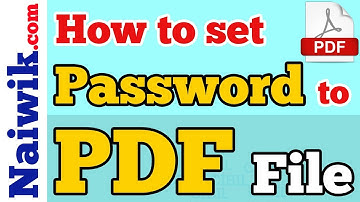 How to set password protection to a PDF file [ Encrypt  ]