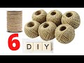 6 Идей поделок ИЗ ДЖУТА своими Руками! Simple and Beautiful DIYsfrom Jute Twine!