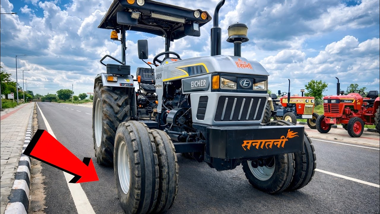 Hard Work | Monster Tyres Installation on Eicher Tractor | Real Life Upgrade 🚜