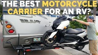 Mototote Hitch Mounted Motorcycle Carrier + Xmax 300 | RV Living