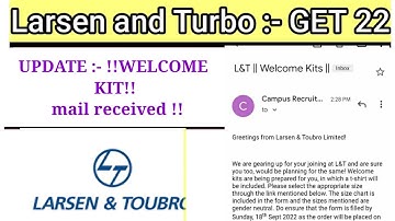 LnT welcome kit mail received|lnt get 22 update |#lnt
