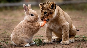 The Adorable Moment a RABBIT Saved a Lion