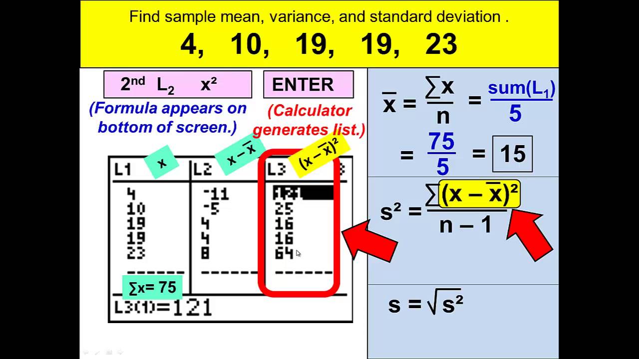 How is simple variance calculated?