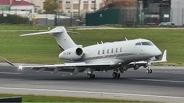 NetJets Challenger 350 INSANE Nose Wheelie Landing in Lisbon!