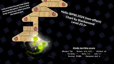 [ADOFAI Gameplay #2] Camellia - Hello (BPM) 2024 (non-effect, lenient clear.)