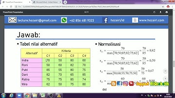 Optimasi (SPK) Menggunakan Metode SAW || Simple Additive Weighting