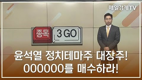 윤석열 정치테마주 대장주! OOOOOO를 매수하라! - MBN골드 최현덕 매니저 / 종목 3GO/ 매일경제TV