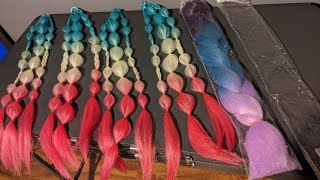 Tutorial - how to divide up a pack of Jumbo hair. To make bubble braids