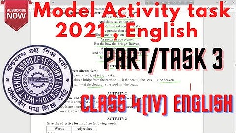 model activity tasks english, part 3, class 4 (four), 2021, wbbse, paragraph how you spend day home
