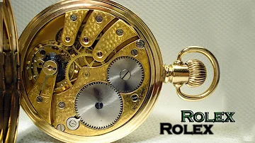 1928 HALF HUNTER ROLEX POCKET WATCH SOLID GOLD 9CT