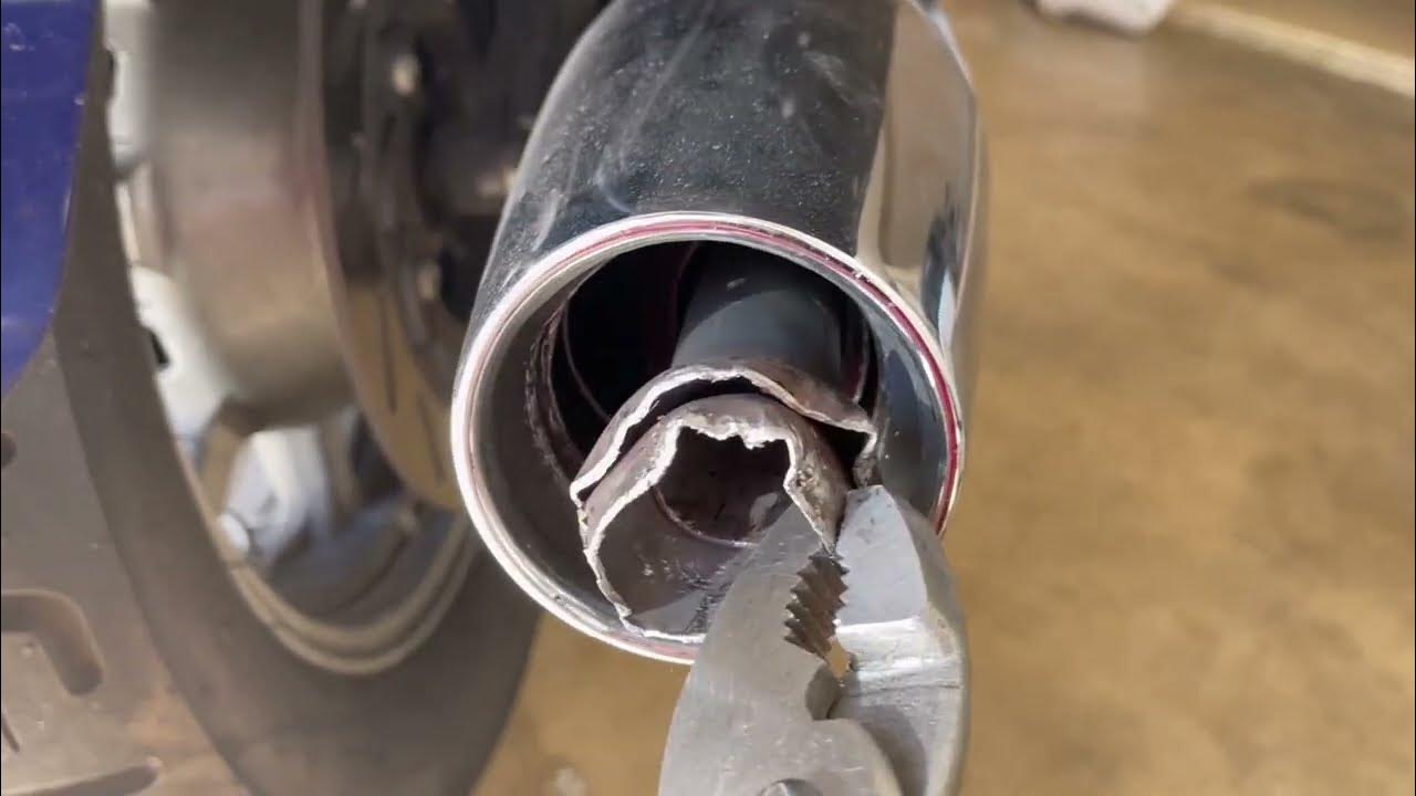 Yamaha V Star 1100 - Exhaust Mod (Baffle Removal) - YouTube