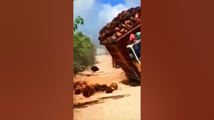 Truk muatan sawit terguling