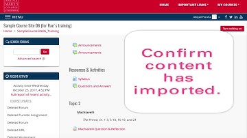 Moodle 3.2 - Course Import