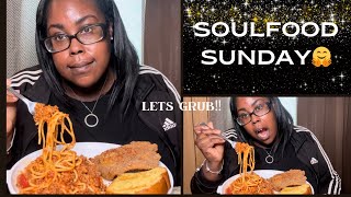 CRISPY PORK CHOPS🤤&SAUCY MEATY  SPAGHETTI &CRISPY GARLIC BREAD MUKBANG‼️