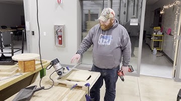 Cutting the clock face with jig and router