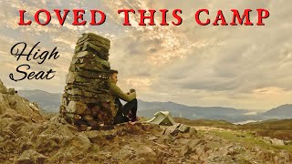 SOLO SUMMIT WILD CAMPING - Windy and Wet - BACKPACKING - Walla Crag High Fell Lake District UK